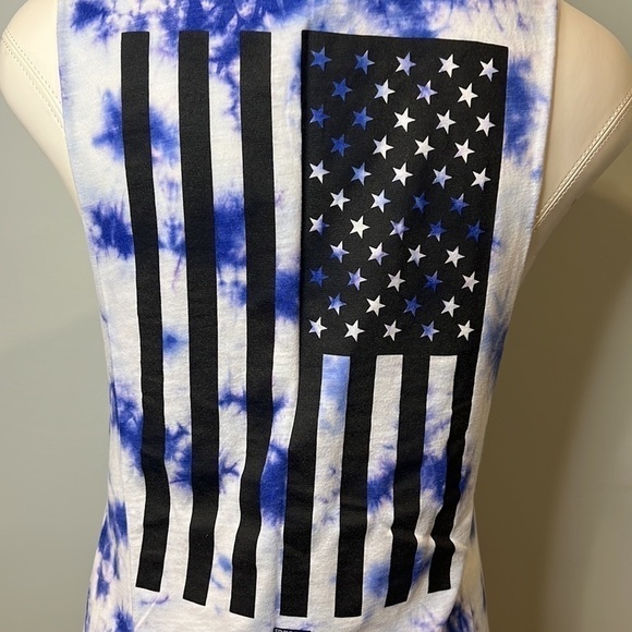 PINK Victoria’s Secret Tie Dye American Flag Tap Top - Picture 5 of 12